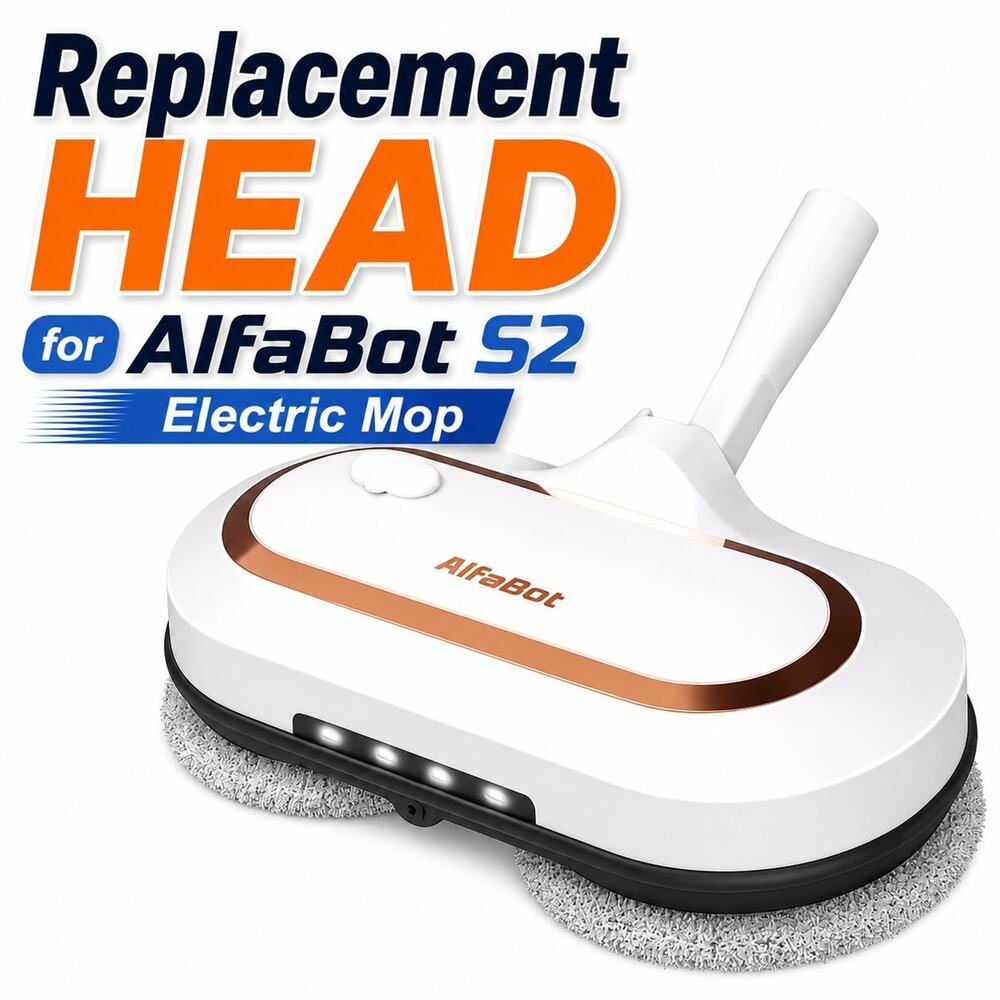 ALFABOT S2 Cordless Spin Mop REPLACEMENT HEAD Floor Cleaning LED Sprayer